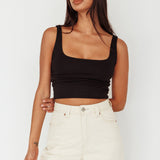 Pali U-Neckline Crop Top Black
