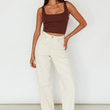 Pali U-Neckline Crop Top Brown