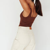 Pali U-Neckline Crop Top Brown