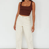 Pali U-Neckline Crop Top Brown