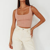 Pali U-Neckline Crop Top Nude