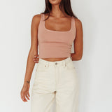 Pali U-Neckline Crop Top Nude