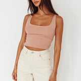 Pali U-Neckline Crop Top Nude