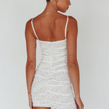 Olika Ruched Lace Mini Dress White