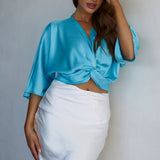 Casablanca Twist Top Neon Blue