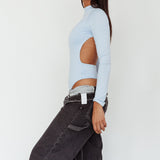 Remy Open Back Bodysuit Light Blue