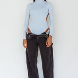 Remy Open Back Bodysuit Light Blue