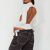Remy Open Back Bodysuit Off White