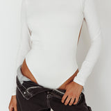 Remy Open Back Bodysuit Off White