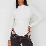 Remy Open Back Bodysuit Off White