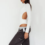 Remy Open Back Bodysuit Off White