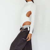 Remy Open Back Bodysuit Off White