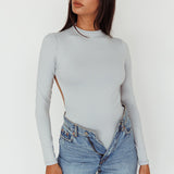 Remy Open Back Bodysuit Silver