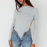 Remy Open Back Bodysuit Silver