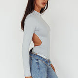 Remy Open Back Bodysuit Silver