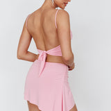 Such A Tease Split Mini Skirt Pink