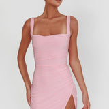 Won't Bite Backless Mini Dress Pink