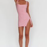 Won't Bite Backless Mini Dress Pink