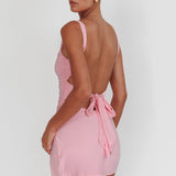 Won't Bite Backless Mini Dress Pink