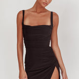Won't Bite Backless Mini Dress Black