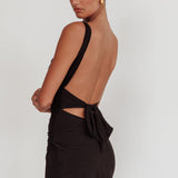 Won't Bite Backless Mini Dress Black