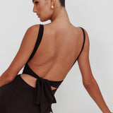 Won't Bite Backless Mini Dress Black