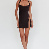 Perfect Storm O-Ring Halter Dress Black