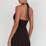 Perfect Storm O-Ring Halter Dress Black