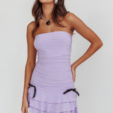 Dottie Bodycon Ruffle Mini Dress Lavender