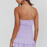 Dottie Bodycon Ruffle Mini Dress Lavender