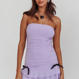 Dottie Bodycon Ruffle Mini Dress Lavender