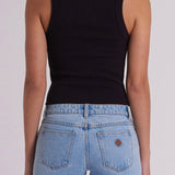 Abrand Heather Icon Long Singlet Top Black