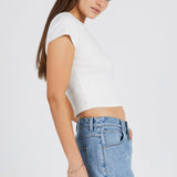 Abrand 90's Icon Baby Tee Top White Sand