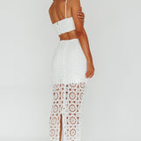 Granada Lace Maxi Skirt White