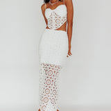 Granada Lace Maxi Skirt White