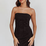 This Feeling Strapless Diamante Mini Dress Black