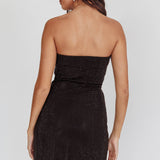 This Feeling Strapless Diamante Mini Dress Black