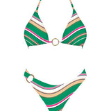 Daytona Bikini Bottom Green Stripes