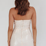 Miami Sunsets Sequin Mini Dress Sheer Pink