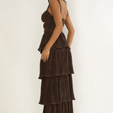 Ceylon Cut-Out Bodice Layered Maxi Dress Bronze