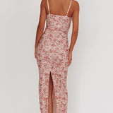 I'm Blushing Floral Lace Maxi Dress Rose