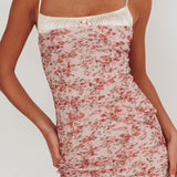 I'm Blushing Floral Lace Maxi Dress Rose