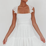 Franki Strappy Back Mini Dress Hail Spot White