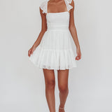 Franki Strappy Back Mini Dress Hail Spot White