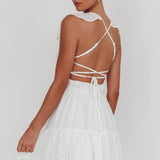 Franki Strappy Back Mini Dress Hail Spot White