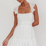 Franki Strappy Back Mini Dress Hail Spot White