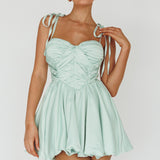 Valery Tied Shoulder Mini Dress Seafoam