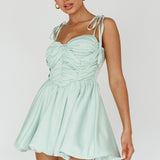 Valery Tied Shoulder Mini Dress Seafoam