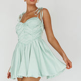 Valery Tied Shoulder Mini Dress Seafoam