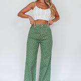 Renegade Printed Denim Pants Olive